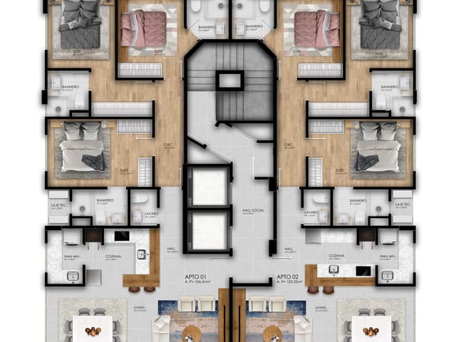 Apartamento 3 quartos e 3 banheiros, à venda, no bairro Pioneiros em Balneário Camboriú