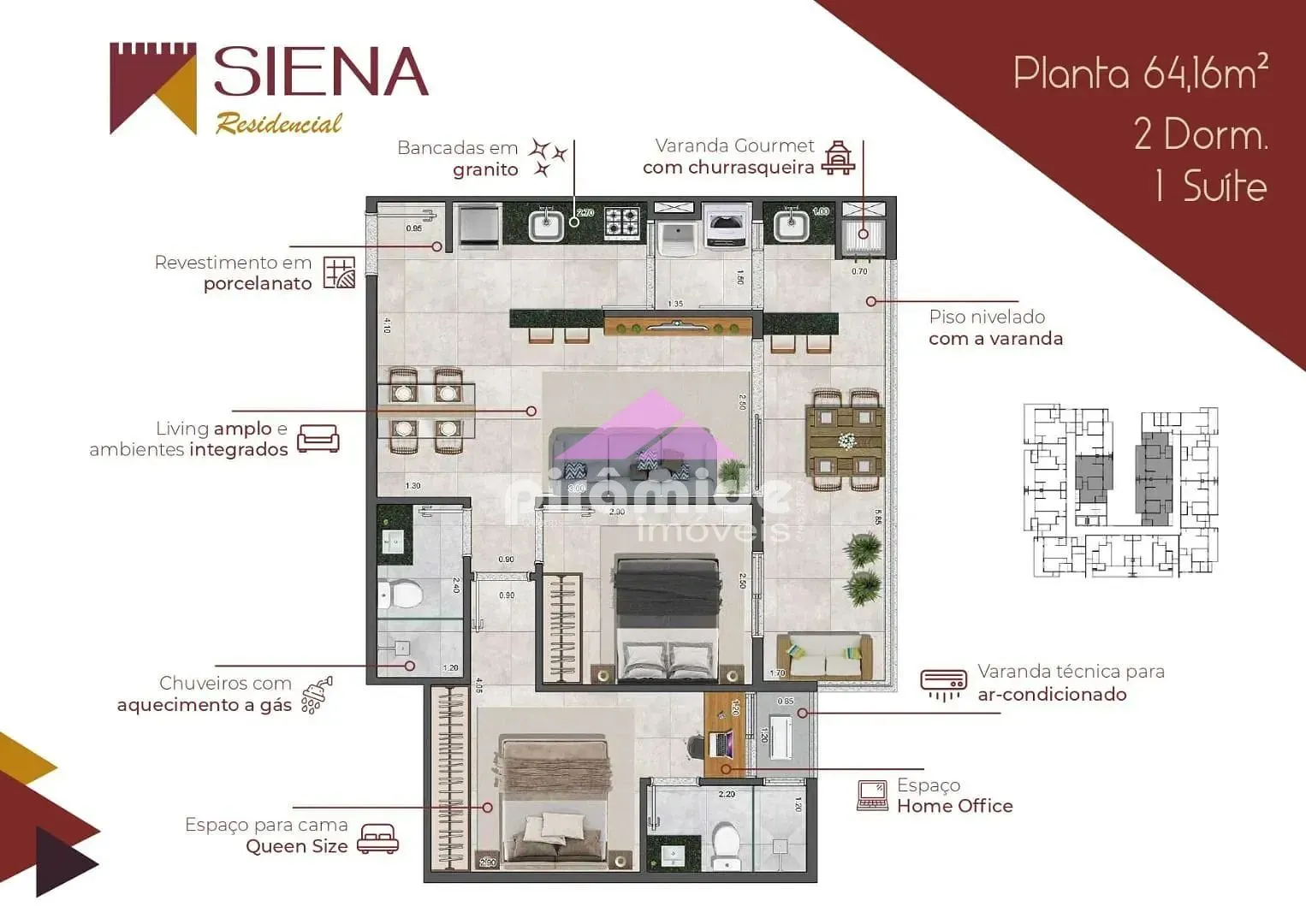 Apartamento, 2 quartos, 64 m² - Foto 2