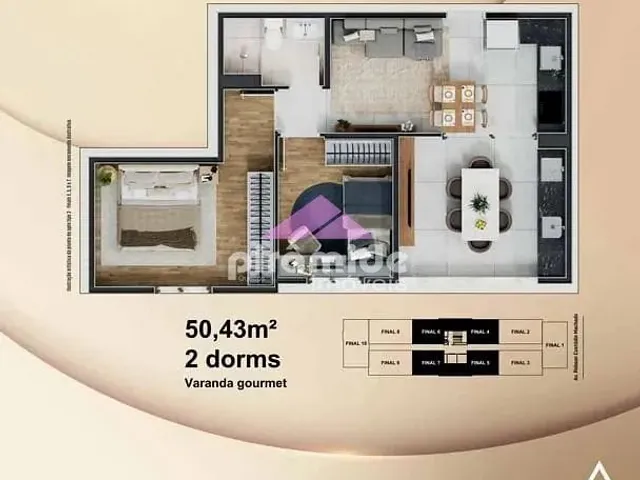 Apartamento com 60m² 2 quartos e 1 banheiro, à venda, no bairro Floresta em São José Dos Campos