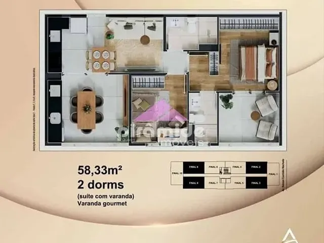 Apartamento com 58m² 2 quartos e 2 banheiros, à venda, no bairro Floresta em São José Dos Campos