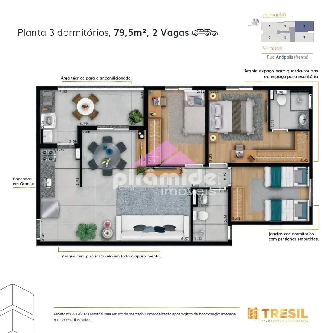 Apartamento, 3 quartos, 79 m² - Foto 2