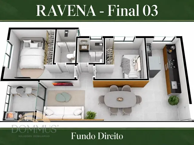 Apartamento com 70m² 2 quartos e 2 banheiros, à venda, no bairro Caravelas em Ipatinga