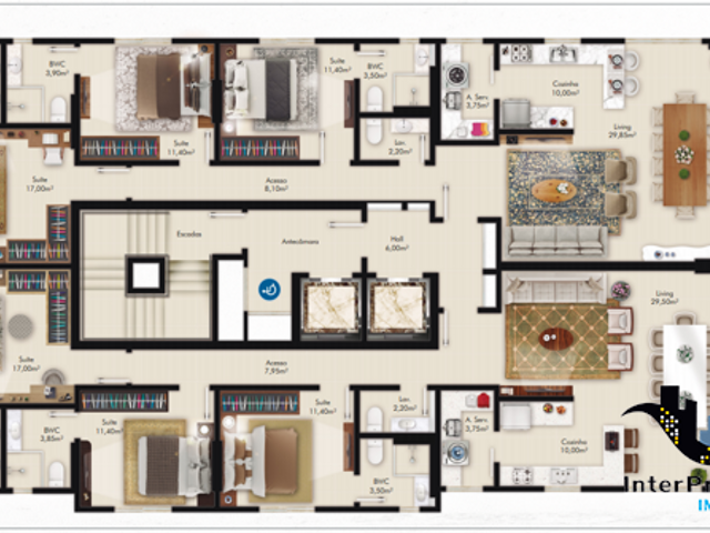 Apartamento com 242m², à venda, no bairro Meia Praia em Itapema