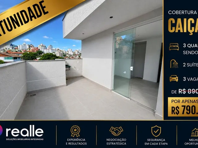 Cobertura / Penthouse 3 quartos e 1 banheiro, à venda, no bairro Alto Caiçaras em Belo Horizonte