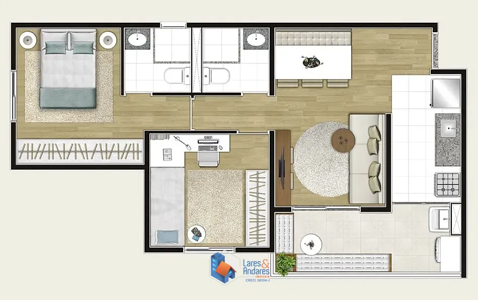 Apartamento, 2 quartos, 53 m² - Foto 34