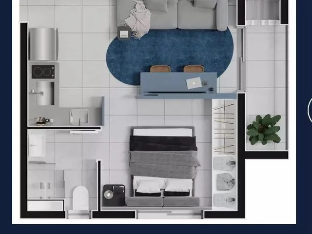 Apartamento 1 quarto e 1 banheiro, à venda, no bairro Água Verde em Curitiba