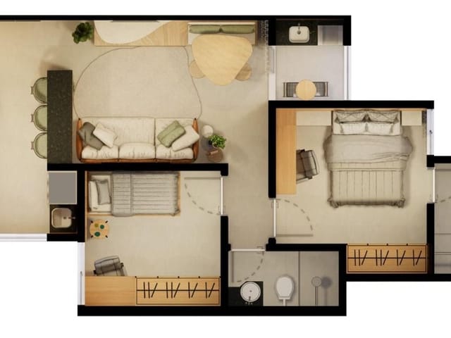 Foto do Apartamento - Apartamento à venda 2 Quartos, 1 Suite, 53M², Lourdes, Uberaba - MG | Residencial Riviera | ZUCATO IMOBILIARIA LTDA