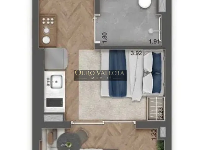 Apartamento com 24m² 1 quarto e 1 banheiro, para alugar, no bairro Alto da Mooca em São Paulo