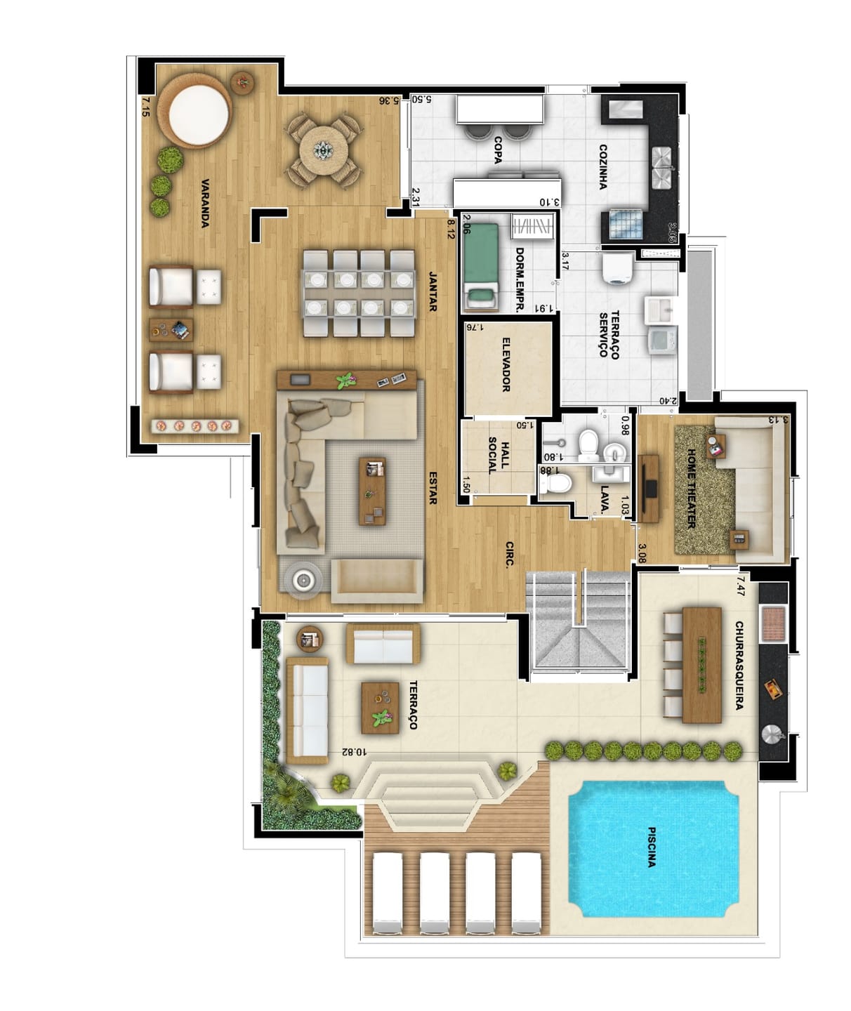 Cobertura, 4 quartos, 312 m² - Foto 14