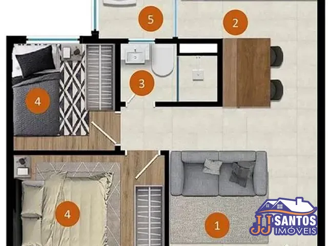 Apartamento 2 quartos e 1 banheiro, à venda, no bairro Vila Bela em São Paulo