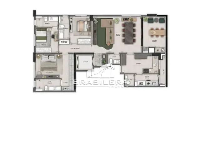 Apartamento com 208m² 3 quartos e 5 banheiros, à venda, no bairro Setor Marista em Goiânia