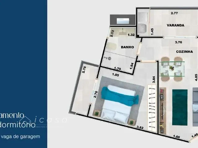 Apartamento 1 quarto e 1 banheiro, à venda, no bairro Praia Grande em Ubatuba