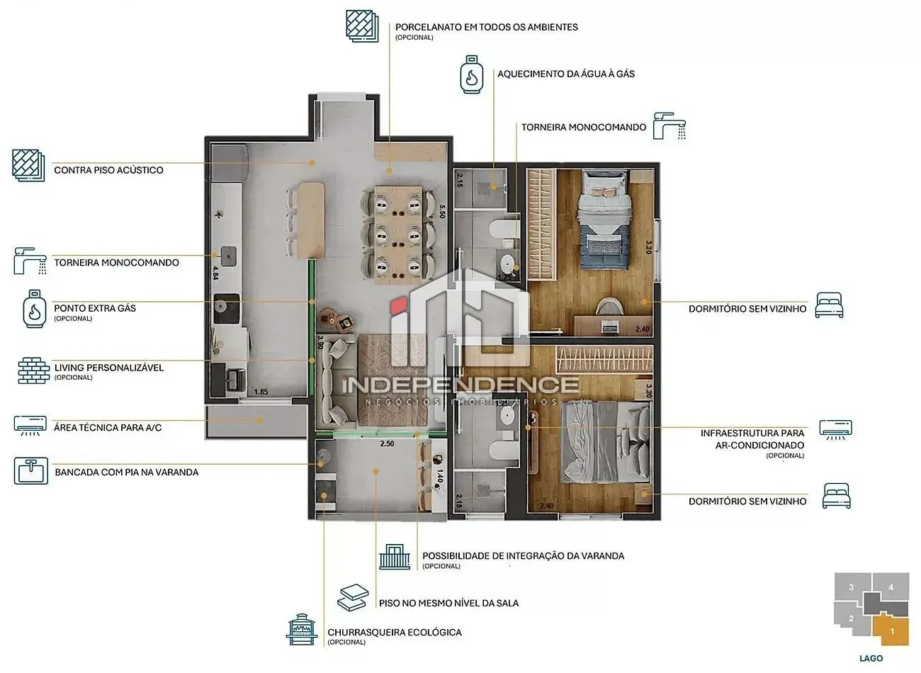 Apartamento, 2 quartos, 55 m² - Foto 49