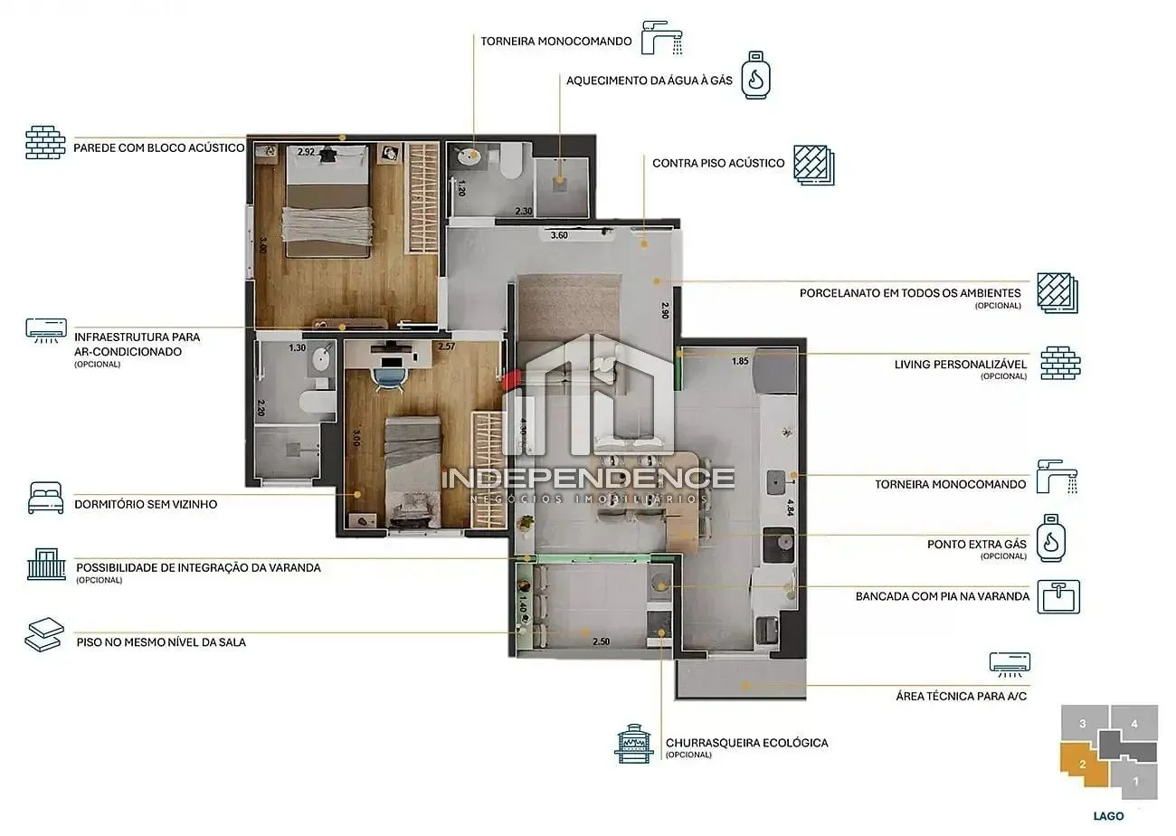 Apartamento, 2 quartos, 55 m² - Foto 52