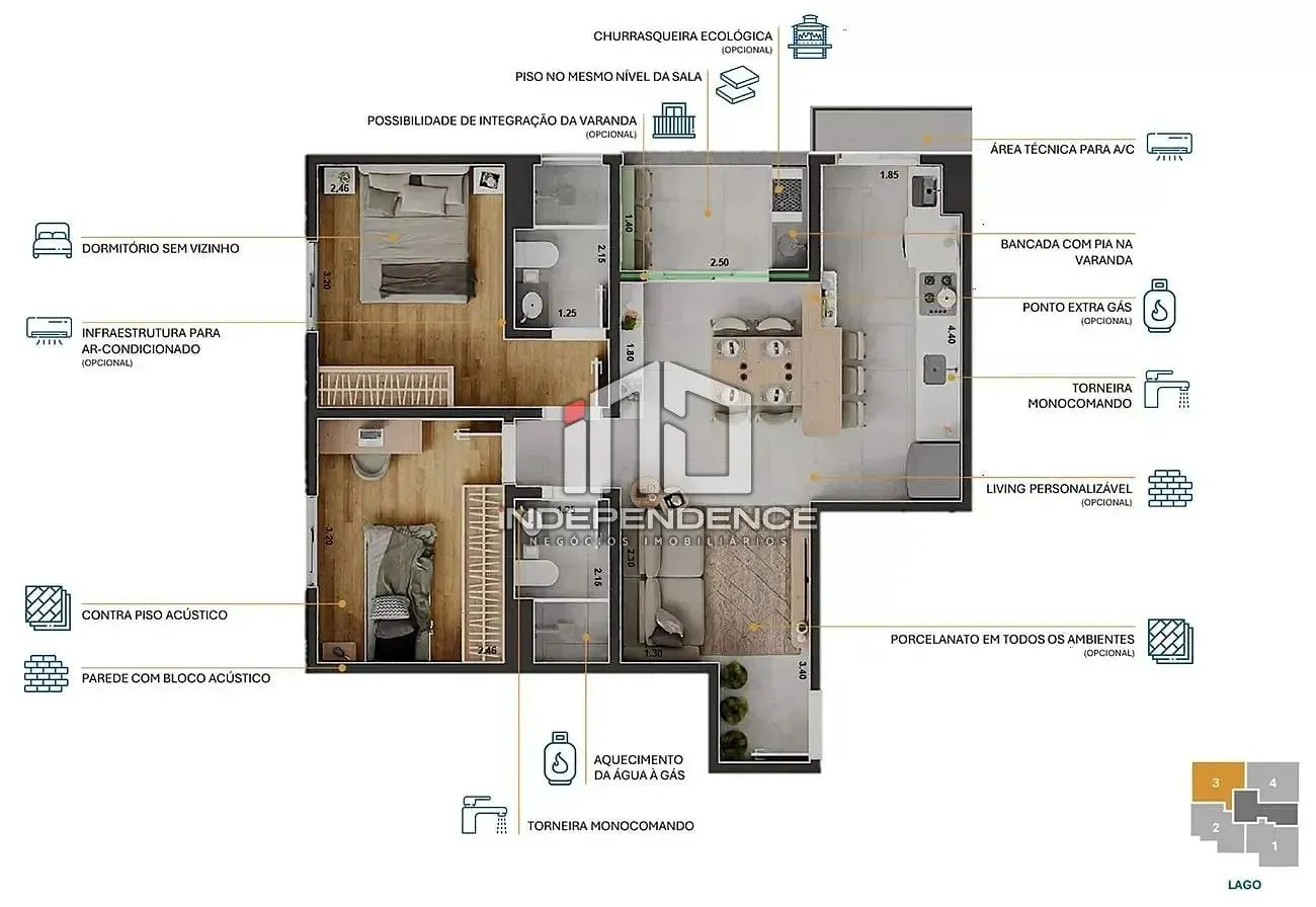 Apartamento, 2 quartos, 55 m² - Foto 55