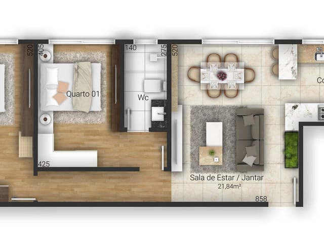 Apartamento com 156m² 2 quartos e 2 banheiros, à venda, no bairro Estrela em Ponta Grossa