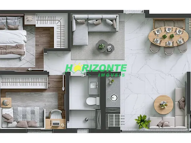 Apartamento com 64m² 2 quartos e 2 banheiros, à venda, no bairro Jardim das Colinas em São José dos Campos
