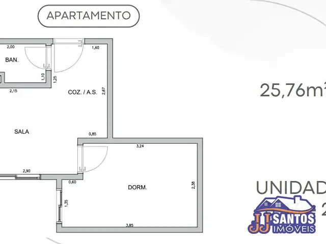 Apartamento 1 quarto e 1 banheiro, à venda, no bairro Vila Alpina em São Paulo