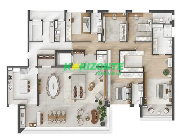 Apartamento com 300m² 5 quartos e 6 banheiros, à venda, no bairro Jardim das Colinas em São José dos Campos