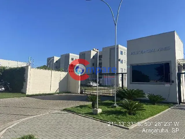 Apartamento com 39m² 2 quartos e 1 banheiro, à venda, no bairro Conjunto Habitacional Claudionor Cinti em Araçatuba