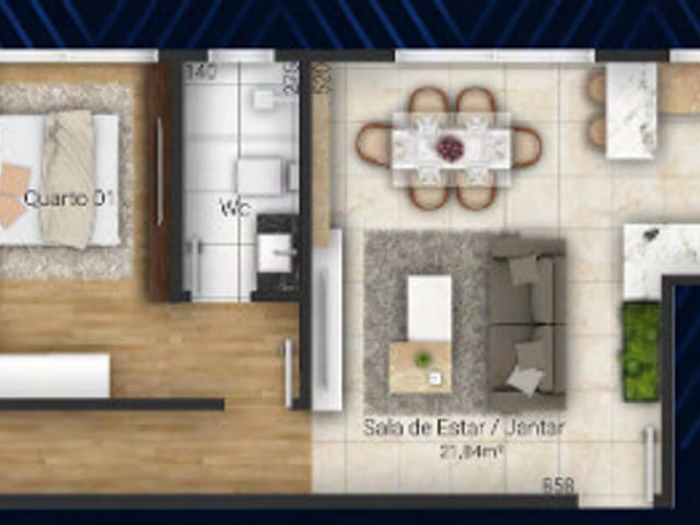 Apartamento com 113m² 1 quarto e 1 banheiro, à venda, no bairro Estrela em Ponta Grossa