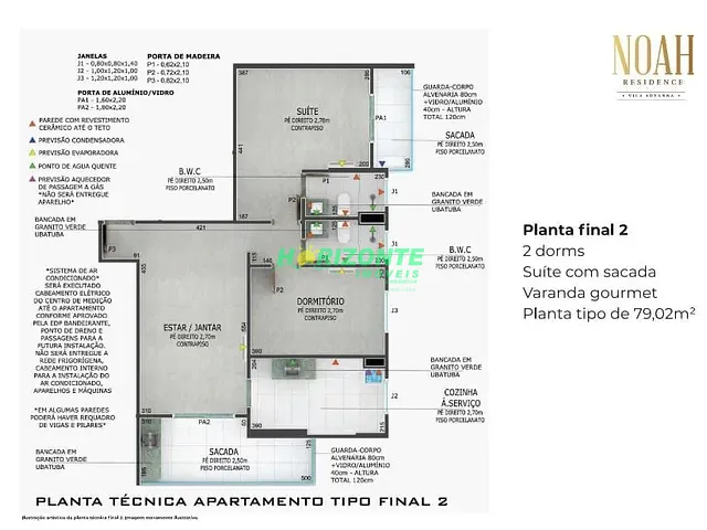 Apartamento com 79m² 2 quartos e 2 banheiros, à venda, no bairro Jardim São Dimas em São José dos Campos