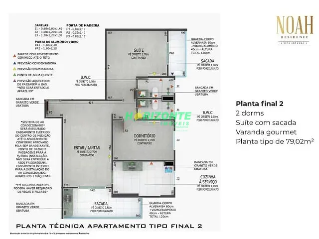 Apartamento com 79m² 2 quartos e 2 banheiros, à venda, no bairro Jardim São Dimas em São José dos Campos