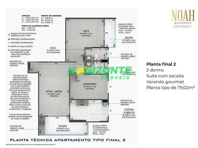 Apartamento com 79m² 2 quartos e 2 banheiros, à venda, no bairro Jardim São Dimas em São José dos Campos