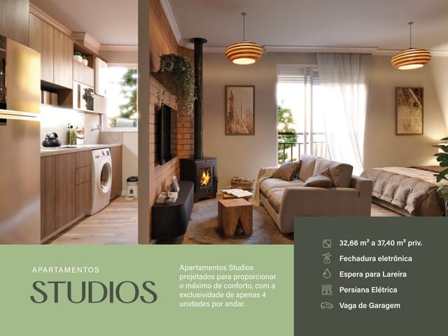 Apartamento 1 quarto e 1 banheiro, à venda, no bairro Pousada da Neve em Nova Petrópolis