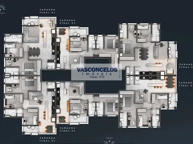 Apartamento com 64m² 2 quartos e 2 banheiros, à venda, no bairro Royal Park em São José dos Campos