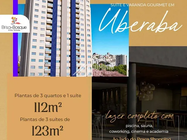 Apartamento com 160m² 3 quartos e 4 banheiros, à venda, no bairro Mercês em Uberaba