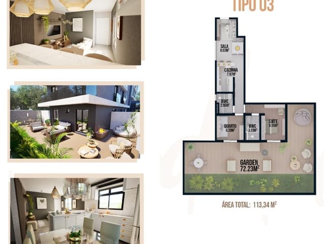 Apartamento 2 quartos e 2 banheiros, à venda, no bairro Bacacheri em Curitiba