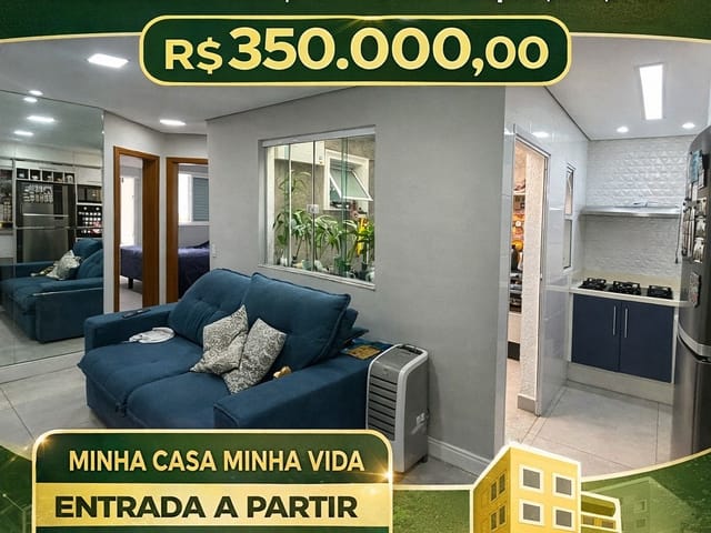 Apartamento com 50m² 2 quartos e 1 banheiro, à venda, no bairro Vila Alpina em Santo André