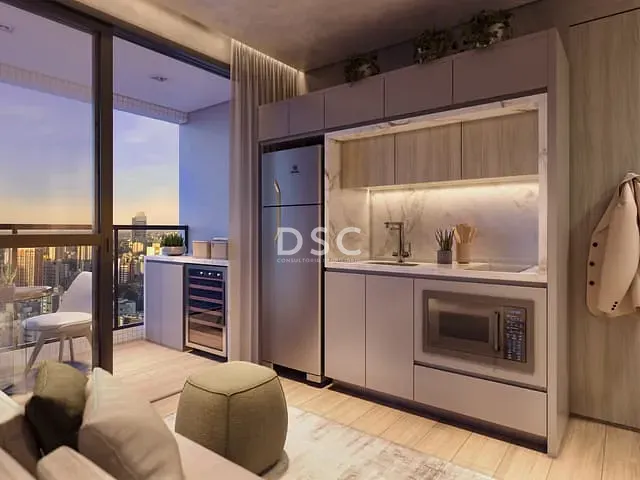 Apartamento 1 quarto e 1 banheiro, à venda, no bairro Centro em Curitiba