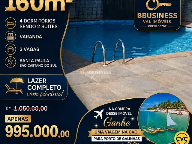 Apartamento 4 quartos e 3 banheiros, à venda, no bairro Cerâmica em São Caetano do Sul