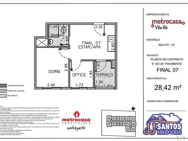 Apartamento 1 quarto e 1 banheiro, à venda, no bairro Vila Ré em São Paulo
