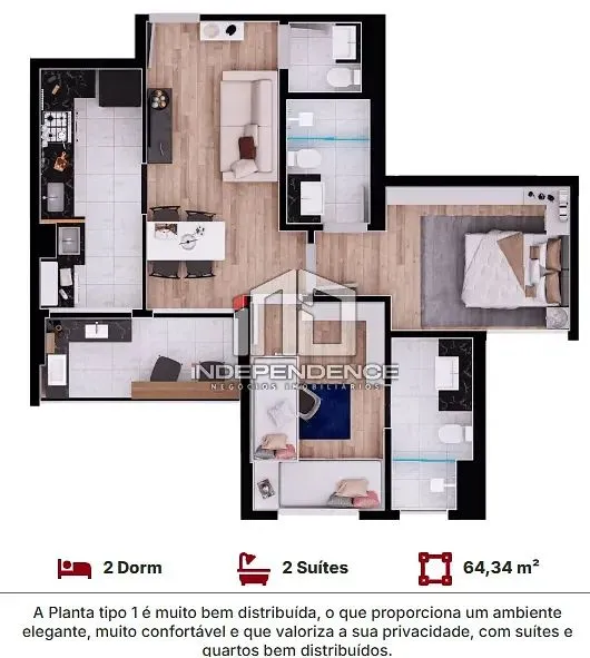 Apartamento, 2 quartos, 64 m² - Foto 47