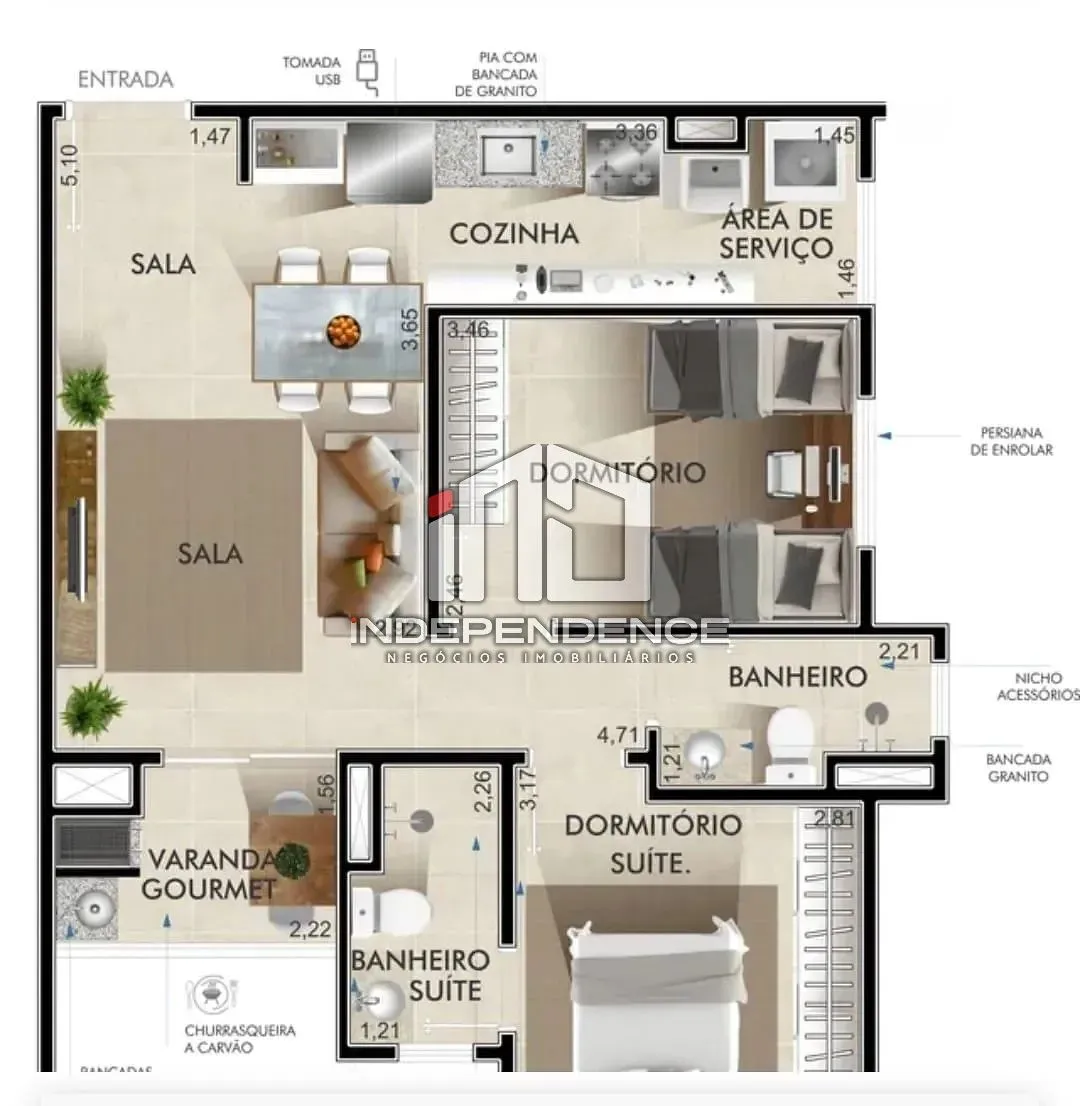 Apartamento, 2 quartos, 55 m² - Foto 48