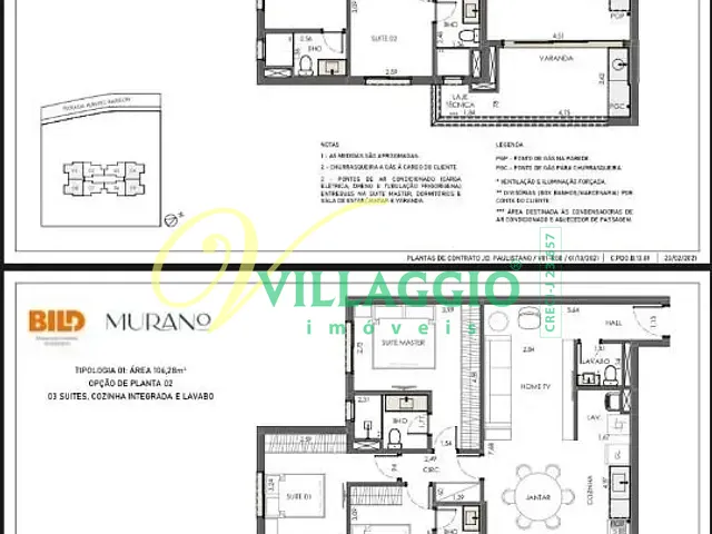 Apartamento com 106m² 3 quartos e 3 banheiros, à venda, no bairro Jardim Paulistano em São José do Rio Preto