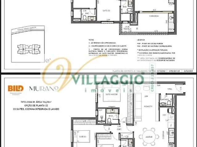 Apartamento com 106m² 3 quartos e 3 banheiros, à venda, no bairro Jardim Paulistano em São José do Rio Preto