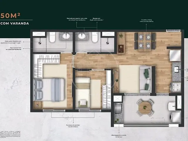 Apartamento com 66m² 3 quartos e 2 banheiros, à venda, no bairro Vila Lisboa em São Paulo