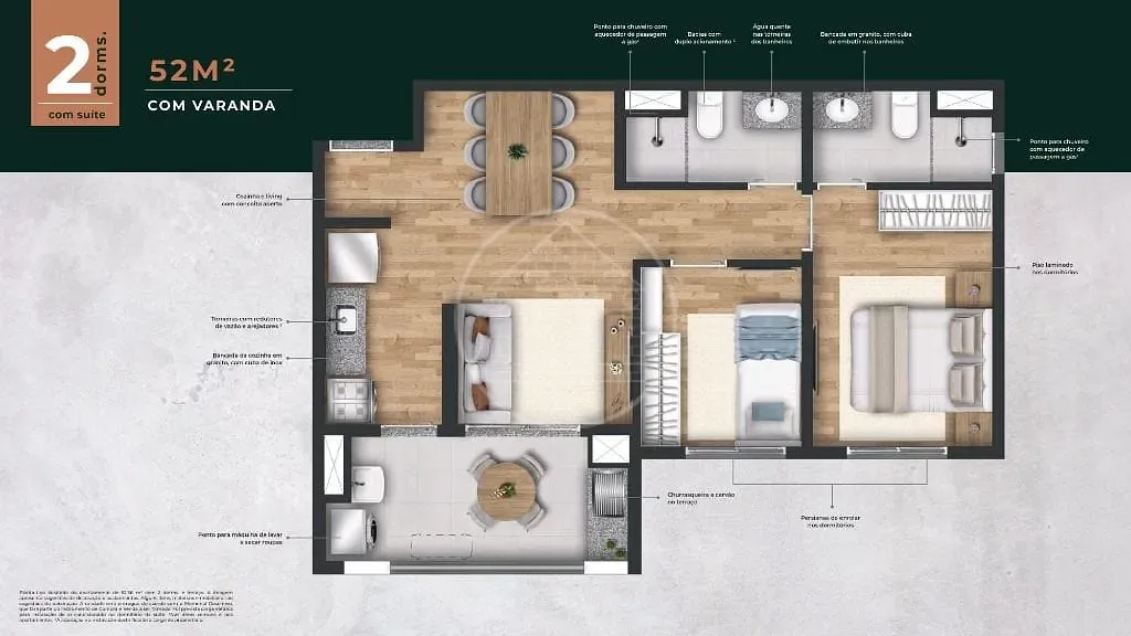 Apartamento, 3 quartos, 66 m² - Foto 6