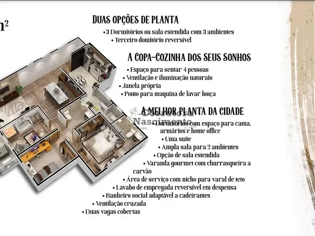 Apartamento com 105m², à venda, no bairro Centro em São José dos Campos