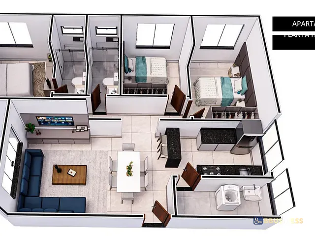 Apartamento 3 quartos e 2 banheiros, à venda, no bairro Residencial Bethania em Santana do Paraíso