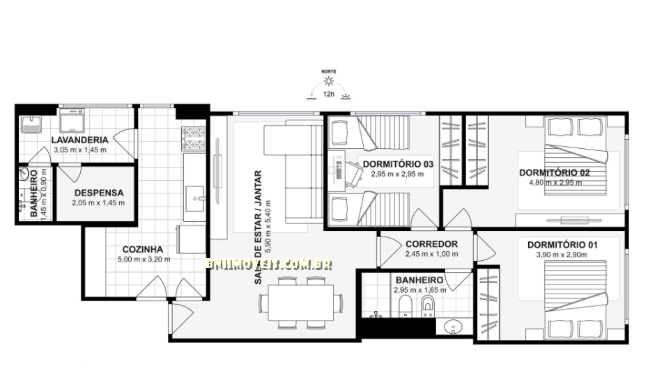 Apartamento, 3 quartos, 90 m² - Foto 12