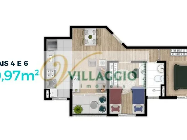Apartamento com 55m² 2 quartos e 1 banheiro, à venda, no bairro Jardim Marajó em São José do Rio Preto