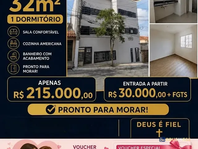 Apartamento com 40m² 1 quarto e 1 banheiro, à venda, no bairro Parque São Lucas em São Paulo