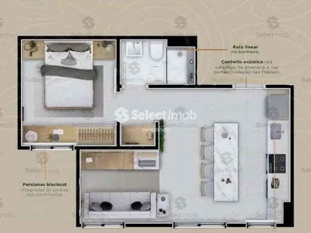 Apartamento com 35m² 2 quartos e 1 banheiro, à venda, no bairro Jardim Bela Vista em Santo André