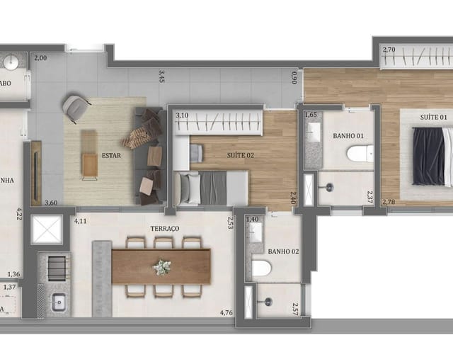 Foto do Apartamento - Apartamento tipo para venda em Água Branca com 2 quartos, sendo 2 suítes, 79m² | Lares e Andares Imóveis