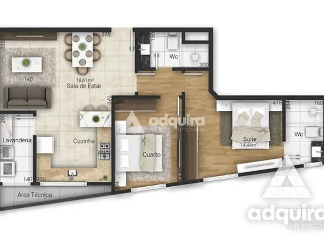 Apartamento com 231m², à venda, no bairro Estrela em Ponta Grossa